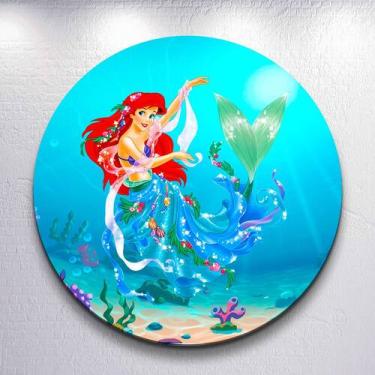 Imagem de Capa Grande e Mini Painel Sereia Princesa Litle Redondoda Estampa Subl