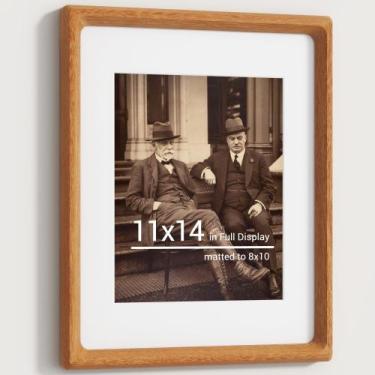 Imagem de Porta-retratos Heimlove em madeira de teca natural 11x14 com tapete 8x