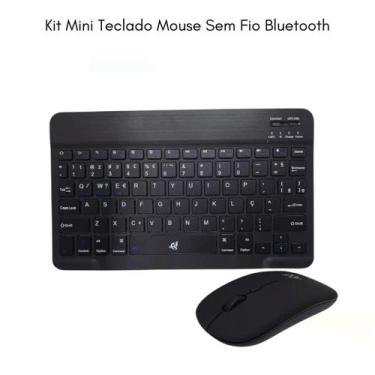 Imagem de Kit Mini Teclado Mouse Sem Fio Bluetooth portátil Celular Tablet Andro