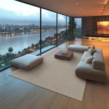 Imagem de Tapetes São Carlos - Tapete Bali Formas | Polipropileno com Textura Rústica e Barras Dobradas | Ideal p/Sala com Visual Artesanal | 0,6cm x 2m x 3m