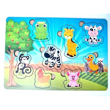Imagem de Jogo Educativo Brinquedo Tabuleiro Animais Madeira Mdf - Mega Impress
