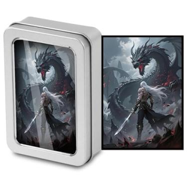 Imagem de The Legendary Knight -Aluminum MTG Deck Box Holds 100CT, Hard Shell Perfect Storage,Matte Texture Waterproof and Wear-Resistant,For TCG/CCG Gaming Storage,63x92mm