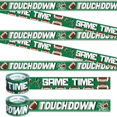 Imagem de Tenceur 2 Pcs Football Party Banners 2.36 Inch x 328 ft Football Banner Tape Decoration Sport Game Time Plastic Banner Tape for Party Tailgate Decorations