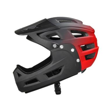 Imagem de harayaa Capacete de bicicleta para adultos, capacete de bicicleta confortável, circunferências de cabeça de 54-61 cm, skate BMX com viseira respirável, Preto Vermelho