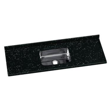 Imagem de Pia de Cozinha Mármore Sintético 150x55cm com Cuba Aço Inox Multimóveis Cr20474 Preto