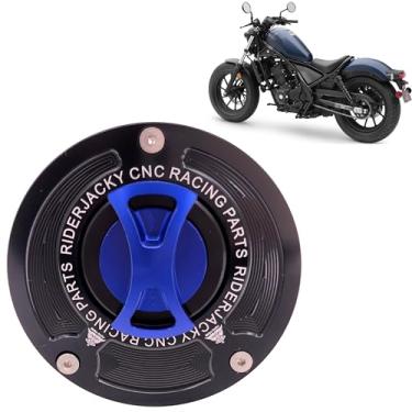 Imagem de Riderjacky Compatível com tampa de combustível sem chave de liberação rápida Honda CG150 Titan Mix 2014-2016| CMX 300 500 Rebel 2017-2024 | CMX1100 Rebel 21-24 | Macaco 125 18-2024 | NC750X 18-23