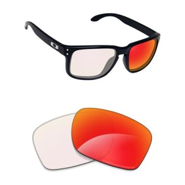 Imagem de Alphax Lentes de reposição adaptáveis fotocromáticas espelhadas não polarizadas vermelhas para óculos de sol Oakley Reedmace OO9126