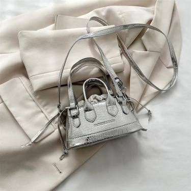 Imagem de Bolsas transversais para mulheres, bolsa clutch dourada pequena bolsa de ombro bolsa de mão bolsa de mão para noite embreagem para festa, casamento, viagem, essencial, Prata, Small