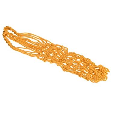 Imagem de Bolsa de rede de basquete, bolsa de transporte esportiva de armazenamento de malha durável para vôlei, futebol, futebol, amarelo