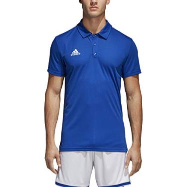 Imagem de Camisa polo masculina Adidas Core 18, Bold Blue/White, Medium