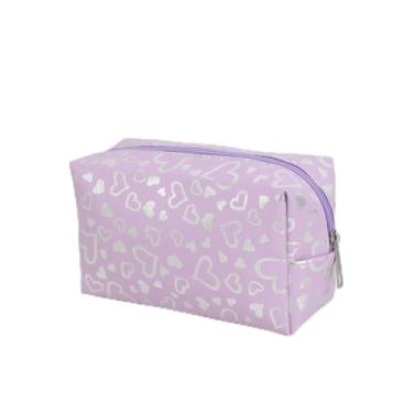 Imagem de Bolsa de maquiagem de viagem com estampa de coração, bolsa cômica de grande capacidade para mulheres, presentes personalizados para ela, impermeável, portátil, bolsa de higiene pessoal de beleza