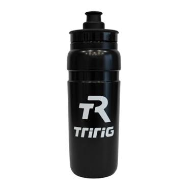 Imagem de TRIRIG Garrafas de água para ciclismo TR 740 ml pretas com uma tampa Watergate para acesso fácil e à prova de vazamento - Serve para gaiolas de bicicleta padrão para bicicletas de triatlo, academia e