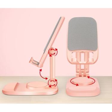 Imagem de Suporte de celular dobrável para mesa, suporte de celular ajustável em altura portátil, suporte de mesa, compatível com smartphone