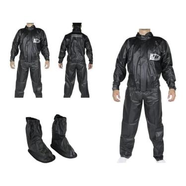 Imagem de Capa De Chuva Jaqueta Calça Pantaneiro Pvc Com Polaina Piracapas Motoqueiro Motoboy Delivery-Unissex