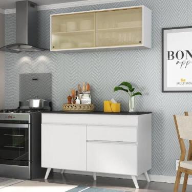 Imagem de Armário De Cozinha Compacta 2 Peças Branco - MULTIMOVEIS