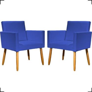 Imagem de Kit 2 Poltronas Decorativa Para Sala Recepção Consultório Nina Corino Cores Pé Palito 30 Cm Castanho