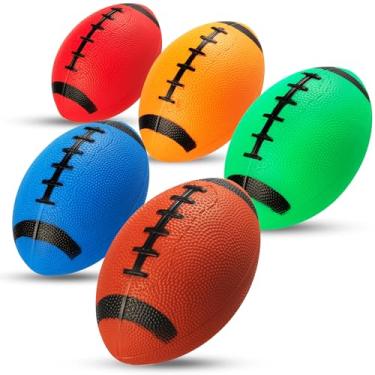 Imagem de Mini bolas de futebol para crianças de 15 cm (pacote com 5) - Brinquedos infláveis de futebol de PVC para meninos e meninas com bomba de mão, pequenas bolas esportivas fáceis de segurar para quintal