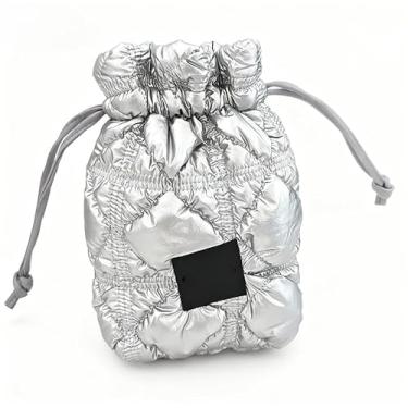 Imagem de Bolsa da sorte moderna bolsa feminina estilo coreano bolsa portátil pequena carteira elegante acessório diário, Prata, P