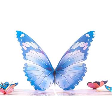 Imagem de Cartão pop-up de borboletas e flores silvestres – Cartão floral 3D feito à mão 5 x 7 polegadas | aniversário, cartão de agradecimento para mulheres, mãe, jardim e amante da natureza | Inclui envelope