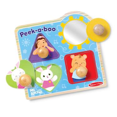 Imagem de Quebra-cabeça Melissa & Doug® Ms. Rachel™ Peek-a-Boo com espelho 1+ Y