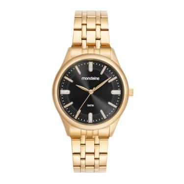 Imagem de Mondaine Relógio Feminino Dourado Aço Mostrador Preto Index