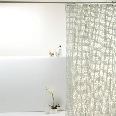 Imagem de Coina Box Pvc Pastilhas 198x180cm - Uzoo Cortina Box Pvc 1.98x1.80m Pastilha Prata 810155