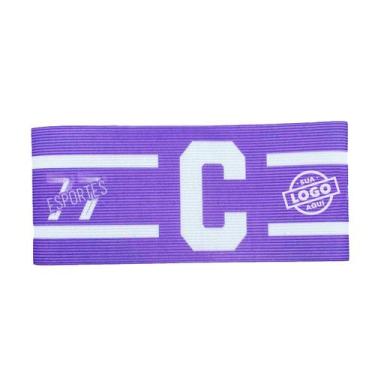 Imagem de Braçadeira Faixa Capitão Personalizável Brasão Time Fecho tiras autoco