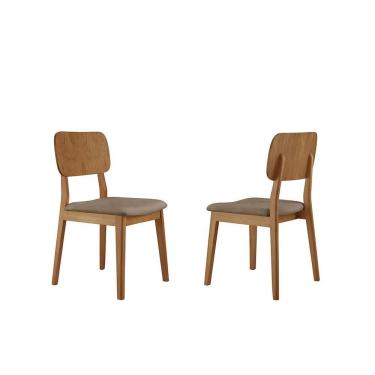 Imagem de Kit 2 Cadeiras Valença Móveis Minas Courino Marrom