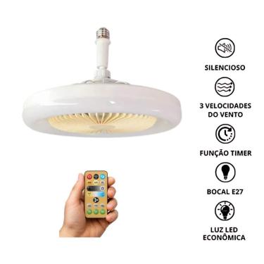 Imagem de Ventilador De Teto Led E27 36W Branco Frio/Quente