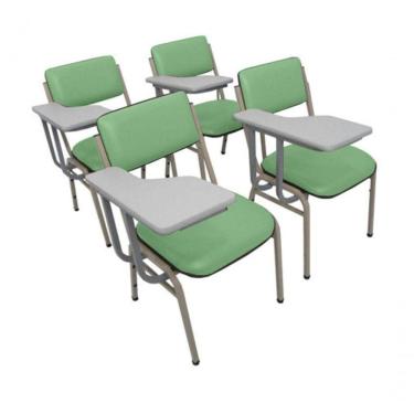 Imagem de Kit Com 4 Cadeiras Para Auditórios Linha Hotel Smart Verde