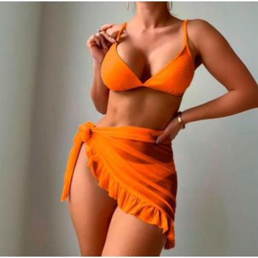 Imagem de Saia Pareô Curta Saída Praia Envelope Babado Tendência Canga - BIAMODA