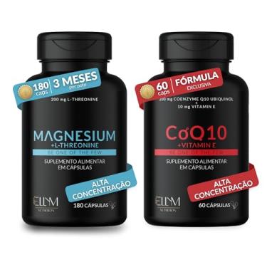 Imagem de Coenzima Q10 200mg Ubiquinol com Vitamina E 60Caps + Magnésio L-Treonato 460mg180 Caps Puro ELLYM NUTRITION Suporte Celular e Cognitivo