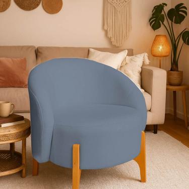 Imagem de Poltrona Orgânica Requinte Sala Escritório Pé Madeira Grafite