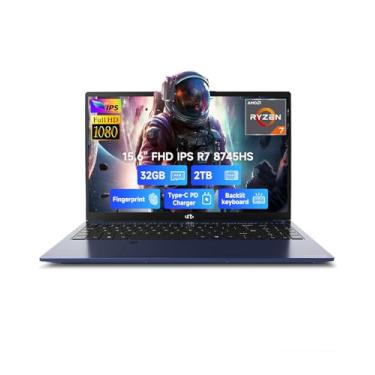 Imagem de NIMO 15.6" IPS FHD-Gaming-Laptop, Ryzen 7 8745HS 32GB DDR5 RAM 2TB SSD (8C/16T, up to 4.9GHz) Radeon 780M Graphics Business Computer with 100W Type-C Backlit Keyboard, Fingerprint USB-C 4.0