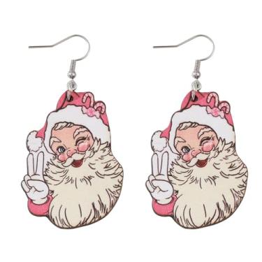 Imagem de Brincos de Natal femininos com pingente de Papai Noel, roupas de Natal, acessórios de bijuteria, 2inch, Liga de aço, Sem pedra preciosa