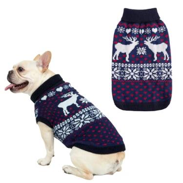 Imagem de SCENEREAL Suéter para cães de tamanho médio para meninas, meninos, pulôver de gola rolê, roupas de inverno para filhotes, roupas de Natal, moletom para animais de estimação, vestuário de malha para