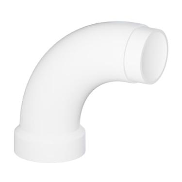 Imagem de SUPPLYGIANT Pacote com 10 3,5 cm PVC DWV Cotovelo de Rua Longa Varredura 90° – Cubo x Torneira, Branco, Dreno, Encaixe de Resíduos e Ventilação, Branco