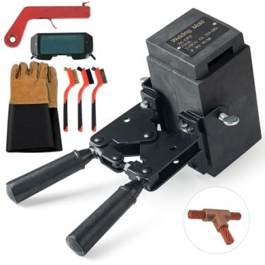 Imagem de Kit de ferramentas de molde de soldagem exotérmica de grafite para cabo AWG 4/0 para conexão T de cabo AWG 2/0, inclui molde de grafeno com clipe de alça e ignição