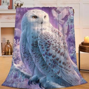 Imagem de Cobertor de coruja com corujas inspiradoras, cobertores de animais, flanela, supermacio, aconchegante, felpudo, quente, leve, decoração de coruja, presentes para meninos, meninas, adultos, homens