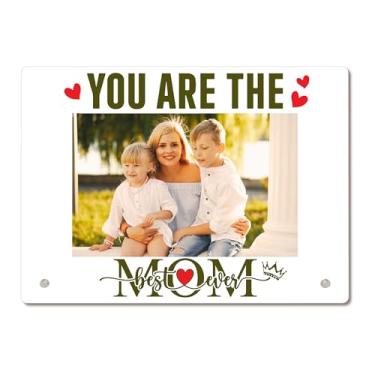 Imagem de Bgohrd Porta-retrato para mãe, melhor mãe de sempre, presente de aniversário de dia das mães, presente de Natal para mãe da filha e filho, moldura acrílica 10 x 15 cm, 04