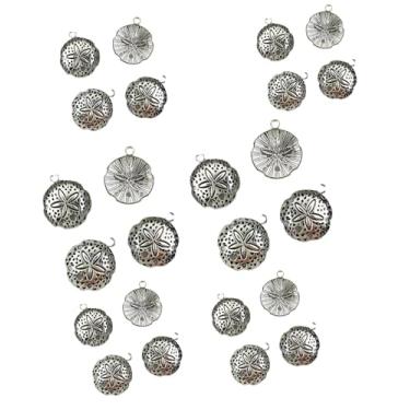 Imagem de Tangseajiao 40 pingentes de pingentes antigos de estrela do mar de concha prateada para fazer pulseiras, colar, joias, acessórios para achados