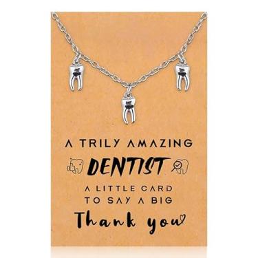 Imagem de Tofwaol Presente de aniversário e Natal para mulheres e homens, presente de agradecimento para advogado dentista, colar de prata com cartão de agradecimento, Zinco, Sem Pedra Preciosa