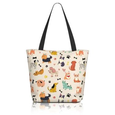 Imagem de Sacola Bíblica Feminina Cristã Bolsa de Ombro Igreja Inspiradora com Zíper Versículo da Bíblia Presentes, Dog01, Large