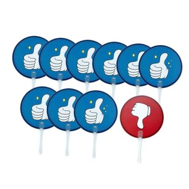 Imagem de Colaxi Conjunto de 10 placas com polegar para cima e polegar para baixo, placas para leilão, de interação professor-aluno