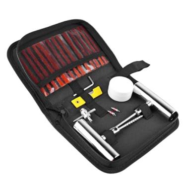 Imagem de Sandfren Kit de reparo de pneu de carro de 24 peças, conjunto de remendo de plugue de pneu de veículos pesados, acessórios de ferramenta de reparo de emergência para reparo de patch automotivo