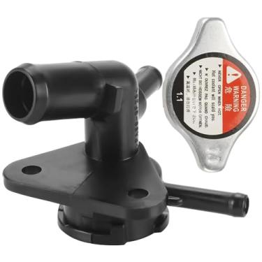 Imagem de Gargalo de enchimento do radiador do motor com tampa de vedação para Mazda 5 2.3L 2006-2010, tubo de água do pescoço do enchimento do refrigerante do radiador, vedação à prova de vazamento (OEM: LFB7