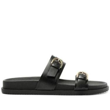 Imagem de Papete anacapri Anatômica Duas Tiras Fivela Elise Preta-Feminino