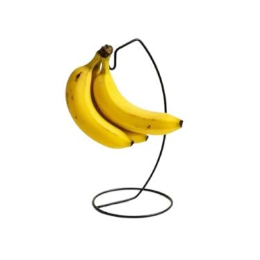 Imagem de Expositor Suporte de Mesa para Bananas – Fruteira com Gancho em Aço para Cacho de Bananas(Preto - 1 Gancho)