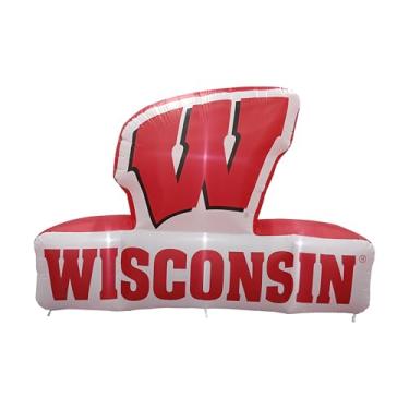 Imagem de FANMATS Mascote inflável NCAA Wisconsin Badgers - Exibição inflável autoinflável, soprador e cordões embutidos, logotipo oficial da equipe - mostre seu espírito durante todo o ano