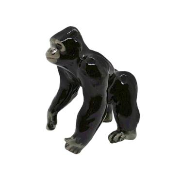 Imagem de WitnyStore 2" Stand Gorilla Monkey Ceramic Figurine for Terrarium Decoration Collectible Statue for Adult Collectors Handcrafted Porcelain Ornament Sculpture Home Room Tabletop Decor
